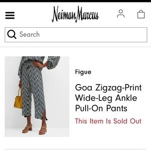 Figue Goa Zigzag 100% Silk Pants Pom Poms Navy Neiman Marcus retail $398 NWT